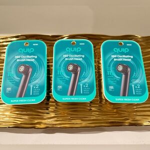 Bundle of 3 : Quip Rev Oscillating Electric Brush Head, Compact Replacement Head